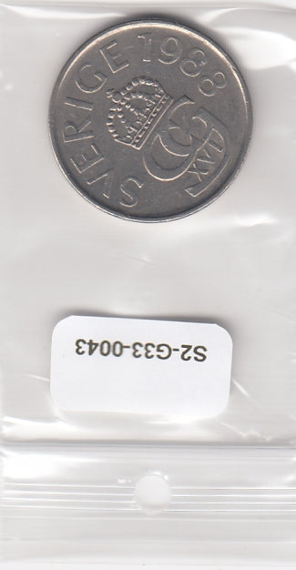 S2-G33-0043 Zweden 5 Kronor ZG+ 1988 KM853