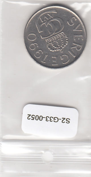 S2-G33-0052 Zweden 5 Kronor VF+ 1990 KM853