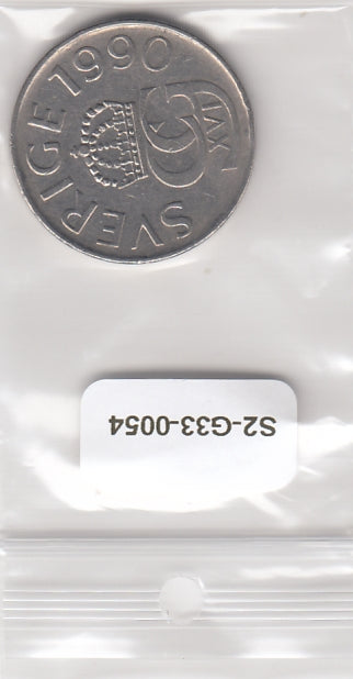S2-G33-0053 Zweden 5 Kronor VF+ 1990 KM853