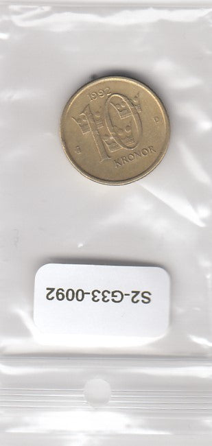 S2-G33-0092 Zweden 10 Kronor VF 1992 KM877