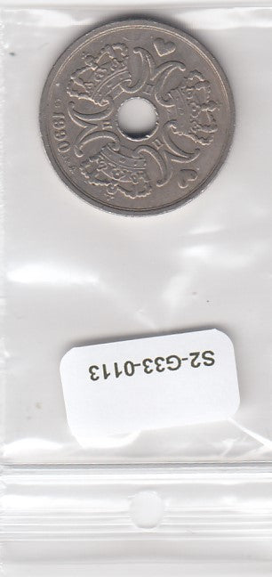 S2-G33-0113 Denmark 5 Kroner VF 1990 KM869