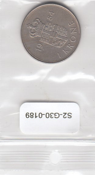 S2-G33-0189 Denmark 1 Krone VF 1984 KM419