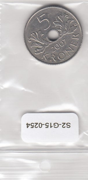 S2-G33-0254 Norway 5 Kroner VF 2007 KM463