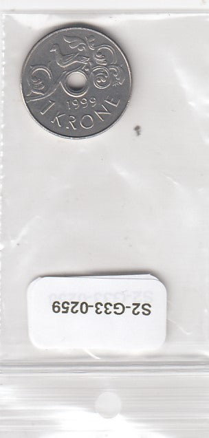 S2-G33-0259-M36 Norway 1 Krone VF/XF 1999 KM462