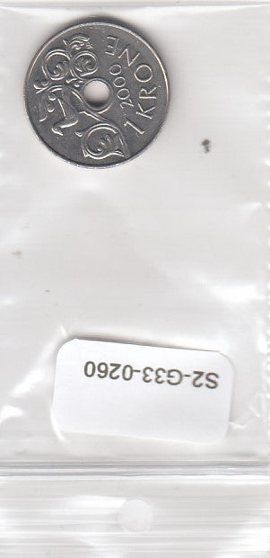 S2-G33-0260-M14 Norway 1 Krone VF/XF 2000 KM462
