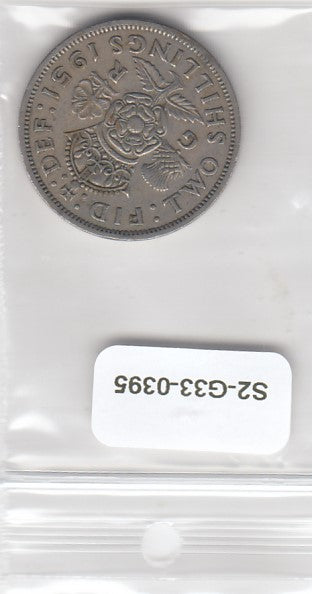 S2-G33-0395 Great Britain 2 Shillings VF 1951 KM878