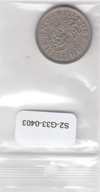 S2-G33-0403 Great Britain One Shilling VF 1955 KM905   Scotish