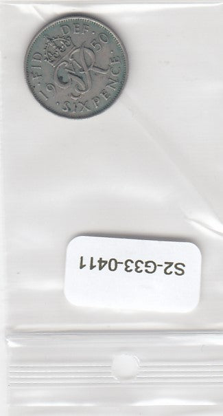 S2-G33-0411 Great Britain 6 Pence VF 1950 KM875