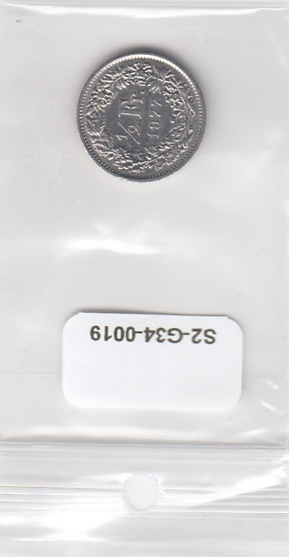 S2-G34-0019 Switzerland 1/2 franc VF+ 1977 KM23a