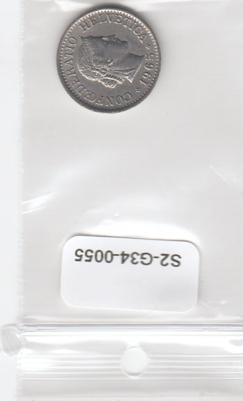 S2-G34-0055 Switzerland 10 Rappen VF 1965 KM27