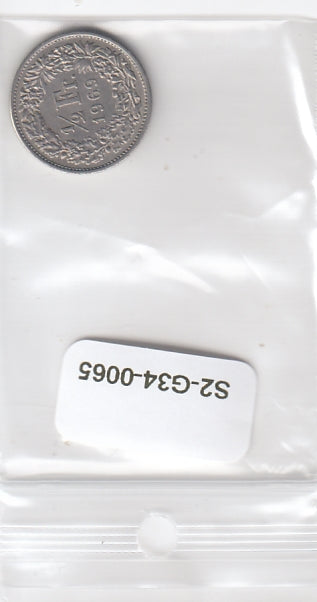 S2-G34-0065 Switzerland 1/2 franc VF 1969 KM23a
