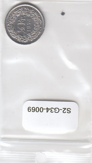 S2-G34-0069 Switzerland 1/2 franc VF 1974 KM23a