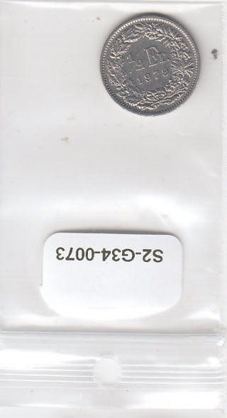 S2-G34-0073 Switzerland 1/2 franc XF 1979 KM23a