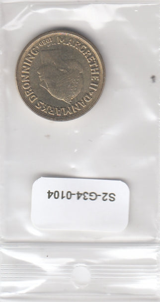 S2-G34-0104 Denmark 10 Kroner VF 1989 KM867   2nd portrait