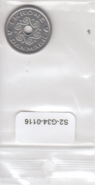 S2-G34-0116 Denmark 1 Krone VF 1992 KM873.1