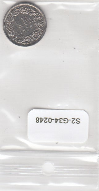 S2-G34-0248 Switzerland 1/2 Franc VF 1978 KM23a