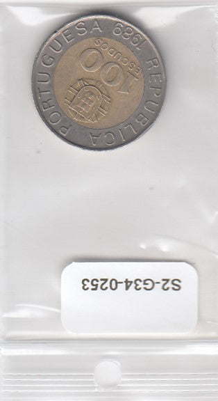 S2-G34-0253 Portugal 100 Escudos VF 1989 KM645