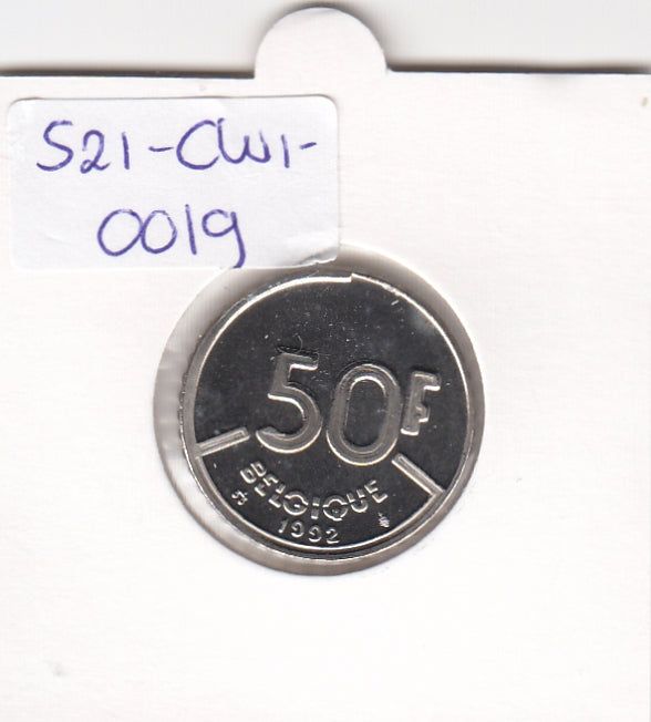 S21-CW1-0019 Belgium 50 Franc 1992  KM168 FDC Belgique