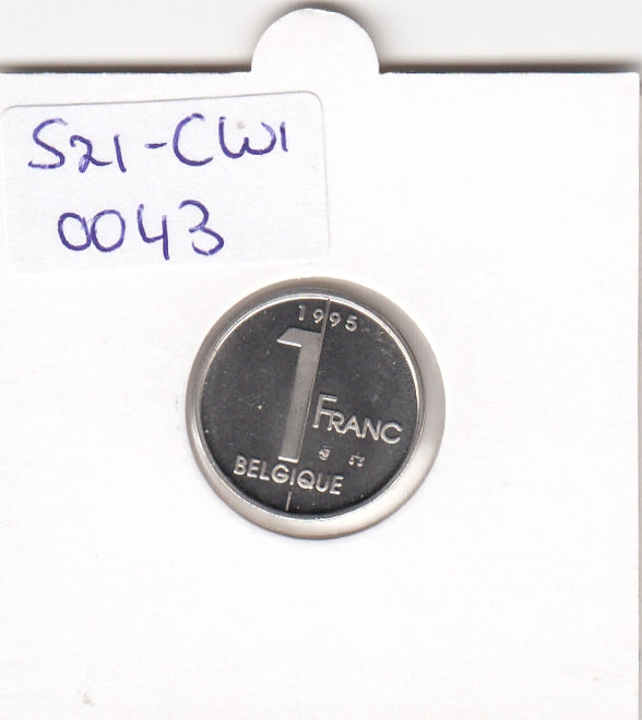 S21-CW1-0043 Belgium 1 Franc 1995  KM187 FDC Belgique
