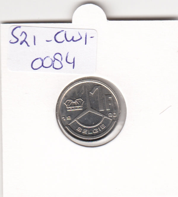 S21-CW1-0084 Belgium 1 Franc 1990  KM171 FDC Belgie