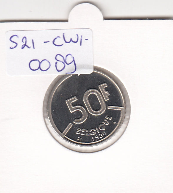 S21-CW1-0089 Belgium 50 Franc 1990  KM168 FDC Belgique