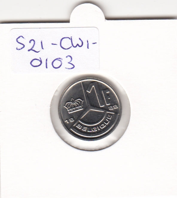 S21-CW1-0103 Belgium 1 Franc 1989  KM170 FDC Belgique