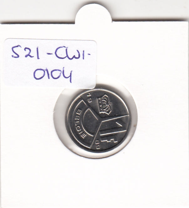 S21-CW1-0104 Belgium 1 Franc 1989  KM171 FDC Belgie