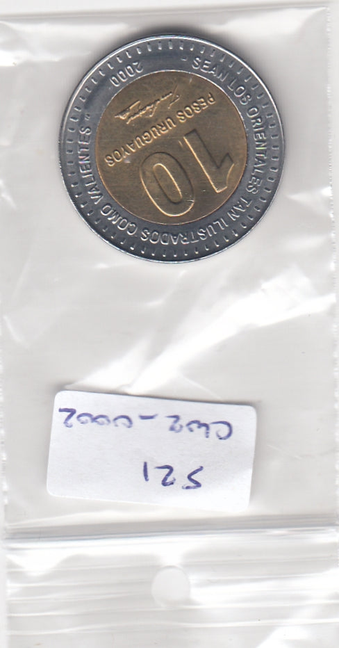 S21-CW2-0002-M30 Uruguay 10 pesos UNC 2000 KM121    NO *