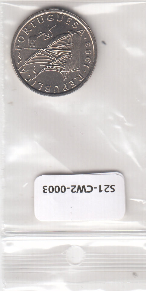 S21-CW2-0003-M49 Portugal 5 escudos UNC 1983 KM591
