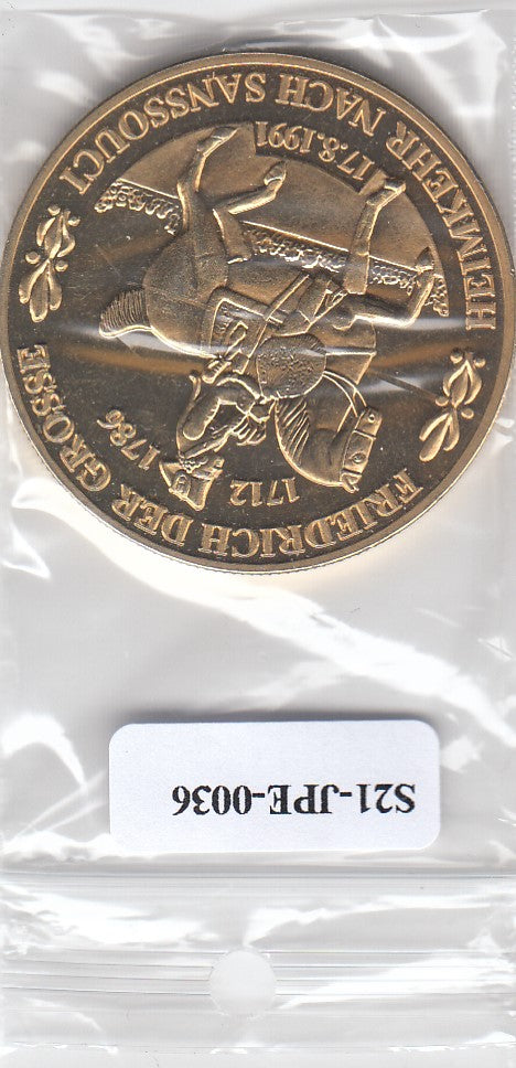 S21-JPE-0036 Duitsland-Pruisen 1 Euro UNC 1991   Verguld