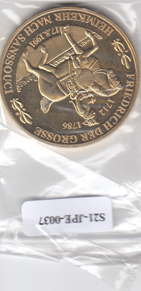 S21-JPE-0037 Duitsland-Pruisen 1 Euro UNC 1991   Verguld