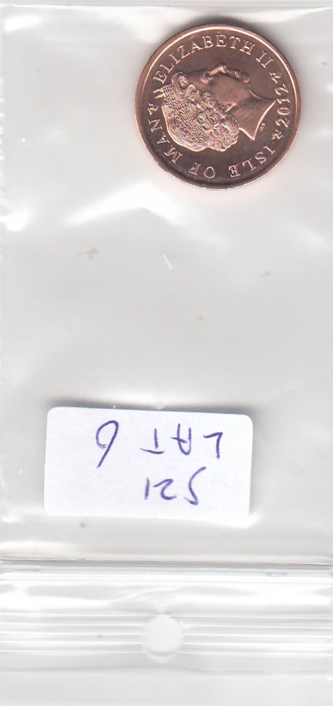 S21-LAT-0006-M06 Isle Of Man 1 Penny UNC 2012 KM 1253 AA