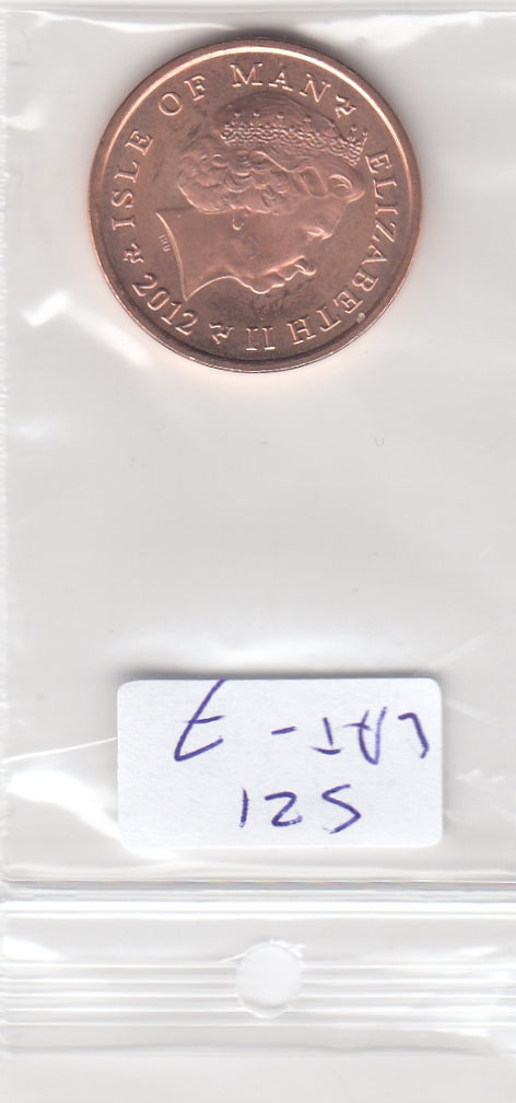 S21-LAT-0007-M16 Isle Of Man 2 Pence UNC 2012.AA KM 1254