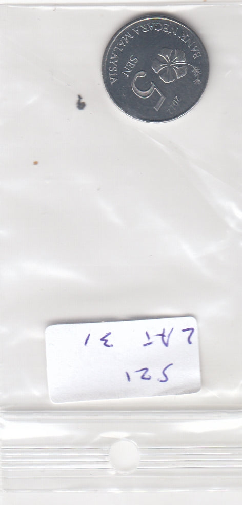 S21-LAT-0031-M03 Malaysia 5 Sen UNC 2012 KM 201