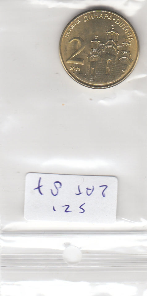 S21-LAT-0087-M05 Serbia 2 Dinara UNC 2011 KM 55