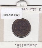 S21-N01-0021 Australia 2 Cents VF  1973 KM63