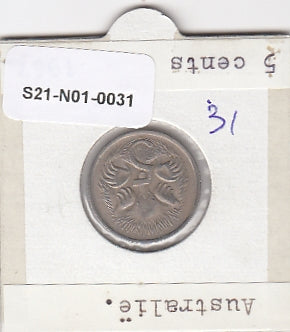 S21-N01-0031 Australia 5 Cents VF  1967 KM64