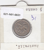 S21-N01-0031 Australia 5 Cents VF  1967 KM64