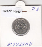 S21-N01-0032 Australia 5 Cents VF  1970 KM64