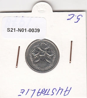 S21-N01-0039 Australia 5 Cents VF  1978 KM64