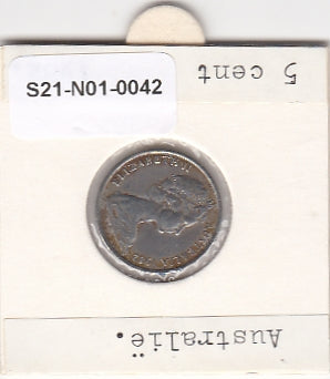 S21-N01-0042 Australia 5 Cents VF  1982 KM64