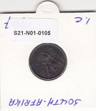 S21-N01-0105 South Africa 1 Cent VF  1967 KM65.2   Suid-South