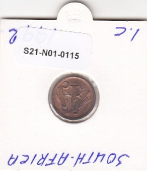 S21-N01-0115 South Africa 1 Cent VF  1992 KM132   South-Suid