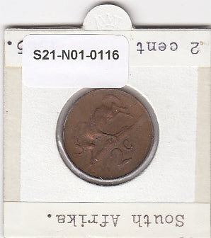S21-N01-0116 South Africa 2 Cents VF  1965 KM66.1   South-Suid