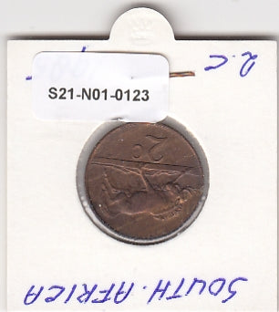 S21-N01-0123 Zuid-Afrika 2 Cent VF 1985 KM83 Zuid