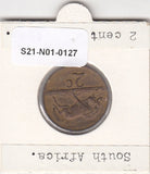 S21-N01-0127 Zuid-Afrika 2 Cent Zeer Fraai 1989 KM83 Zuid-Zuid