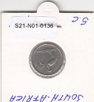 S21-N01-0136 Zuid-Afrika 5 Cents VF 1984 KM84 Suid-Afrika