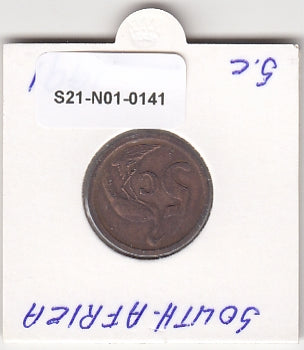S21-N01-0141 Zuid-Afrika 5 Cents ZD  1991 KM134   Zuid-Suid