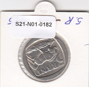 ZAR S21-N01-0182 Zuid-Afrika 5 Rand XF 1995 KM140 Zuid-Zuid