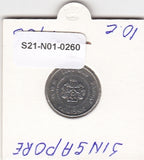 S21-N01-0260 Singapore 10 Cents VF 1986 KM51